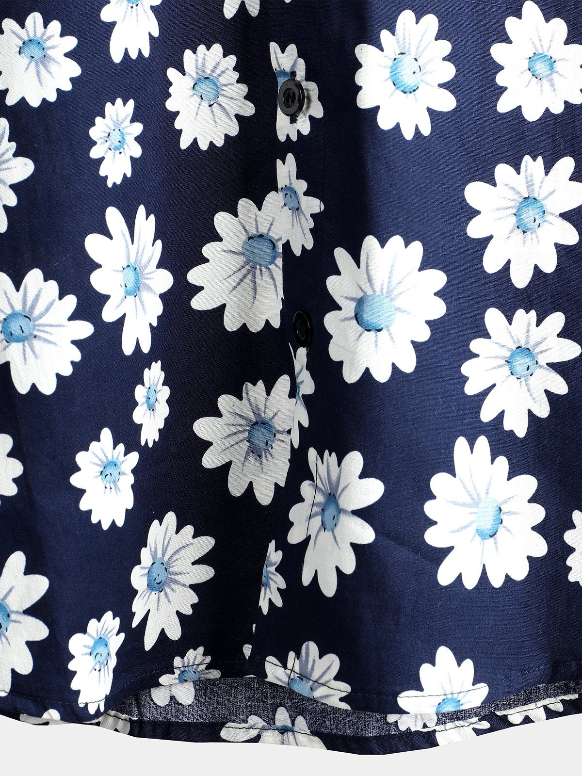 Camicia da uomo in cotone con stampa floreale a margherita