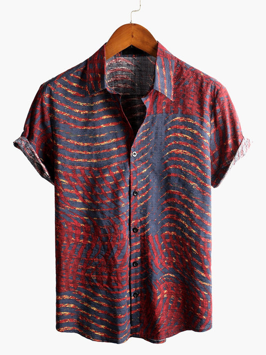 Camicia retrò a maniche corte da uomo