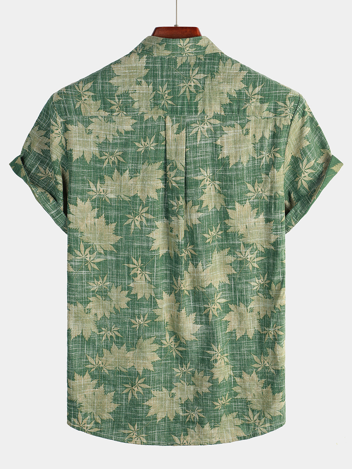 Camicia hawaiana retrò da uomo casual con tasca a foglia per le vacanze