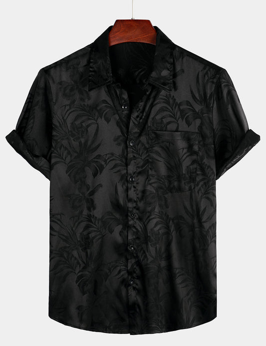 Camicia casual estiva in jacquard da uomo
