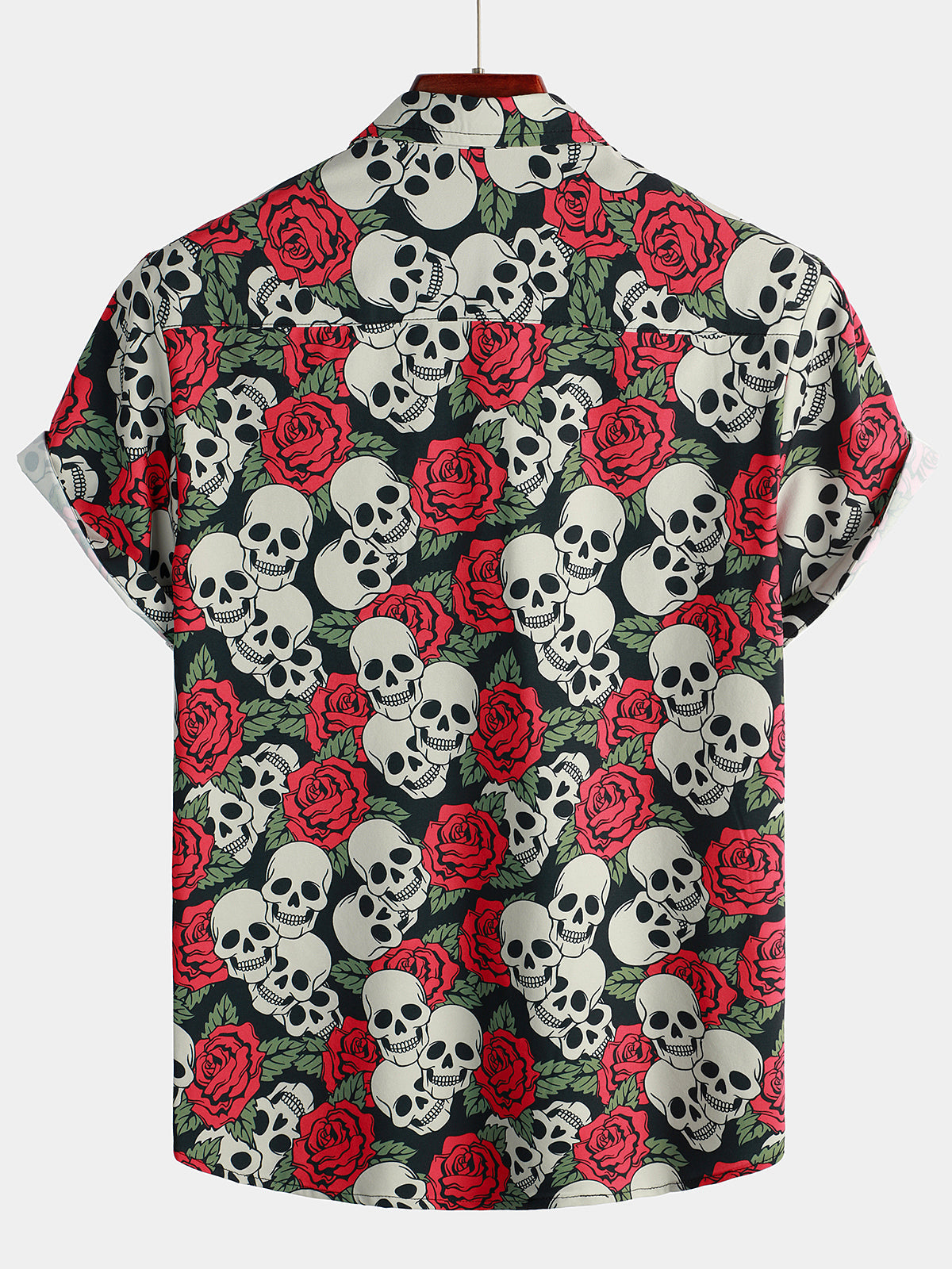 Camicia corta da uomo con stampa di teschi divertenti