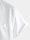 Camicia casual da uomo con colletto Henley a maniche corte