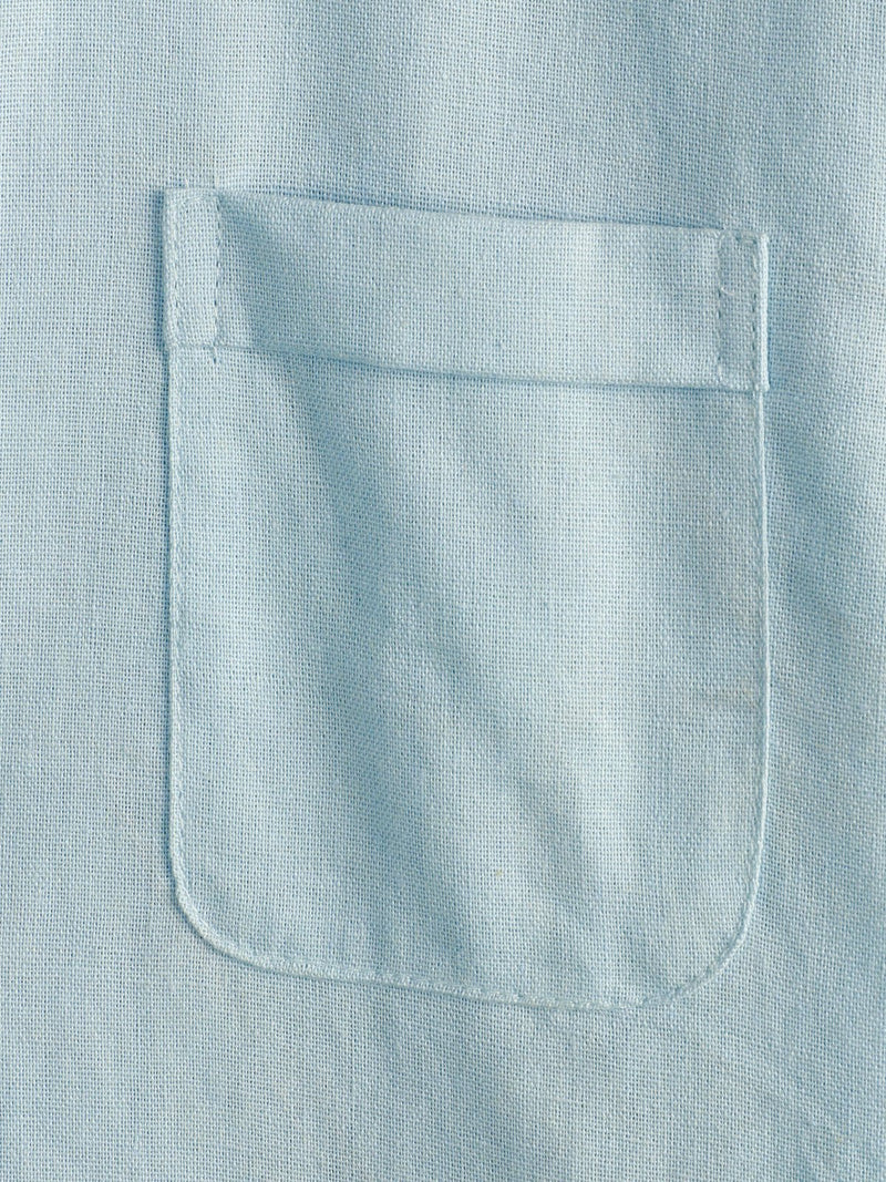 Camicia casual da uomo con colletto Henley a maniche corte