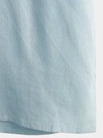 Camicia casual da uomo con colletto Henley a maniche corte