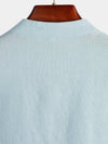 Camicia casual da uomo con colletto Henley a maniche corte