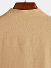 Camicia casual da uomo con colletto Henley a maniche corte