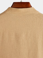 Camicia casual da uomo con colletto Henley a maniche corte
