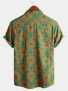 Camicia da uomo in cotone vintage a maniche corte