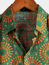 Camicia da uomo in cotone vintage a maniche corte