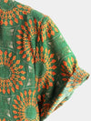 Camicia da uomo in cotone vintage a maniche corte