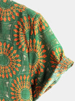 Camicia da uomo in cotone vintage a maniche corte