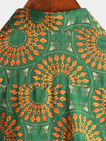 Camicia da uomo in cotone vintage a maniche corte