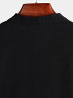 Camicia casual da uomo con colletto Henley a maniche corte