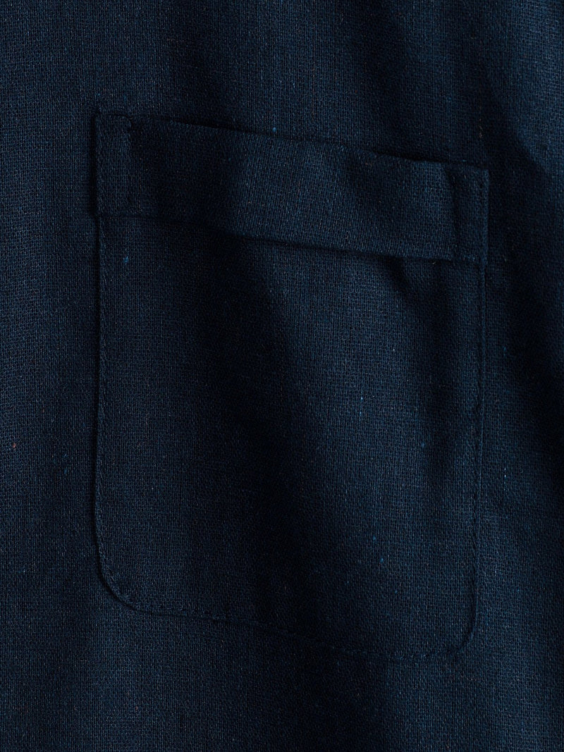 Camicia casual da uomo con colletto Henley a maniche corte