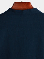 Camicia casual da uomo con colletto Henley a maniche corte