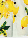 Camicia hawaiana estiva da uomo a maniche corte con stampa di limoni gialli tropicali